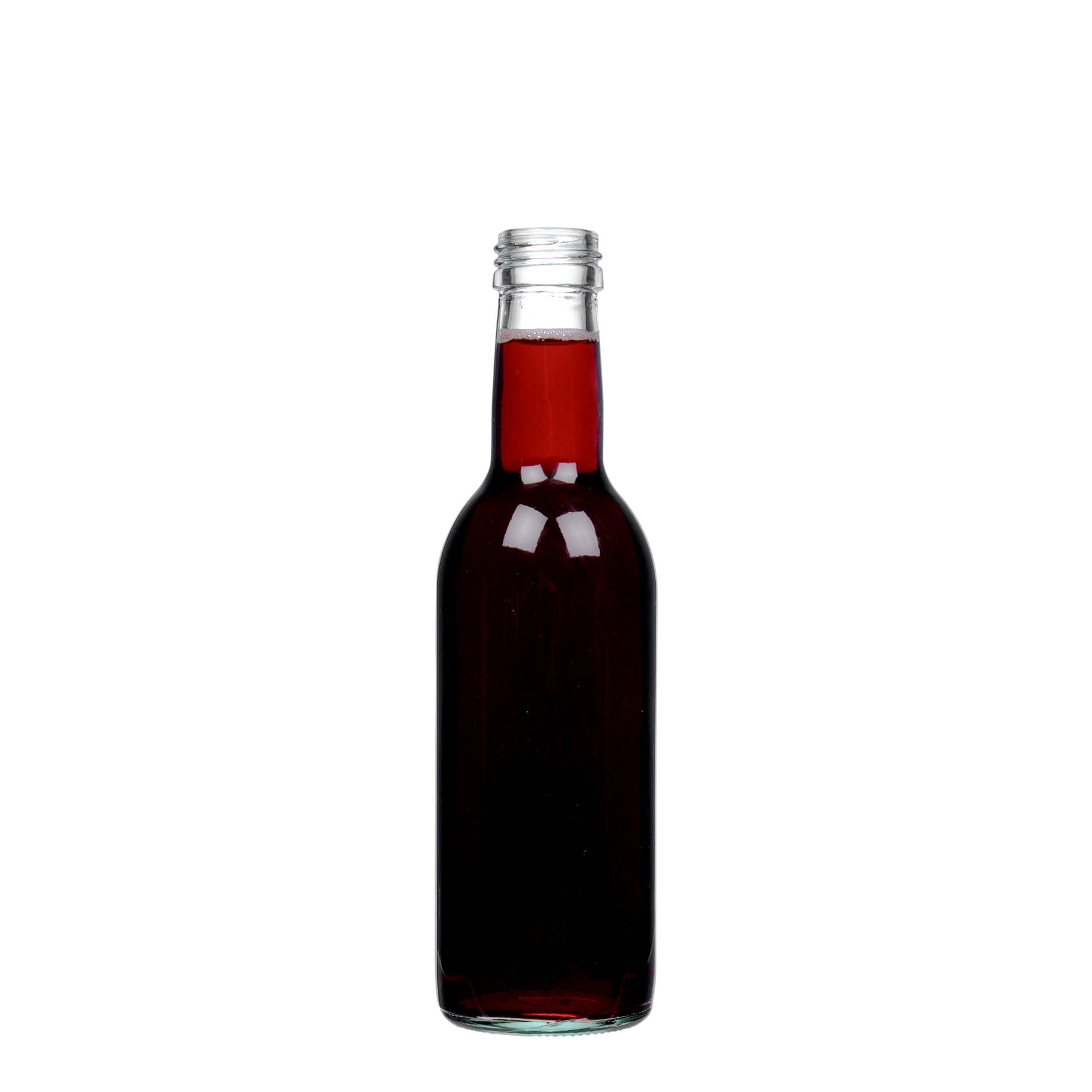 250 ml-es üvegpalack 'Bordeaux', szájnyílás: PP 28