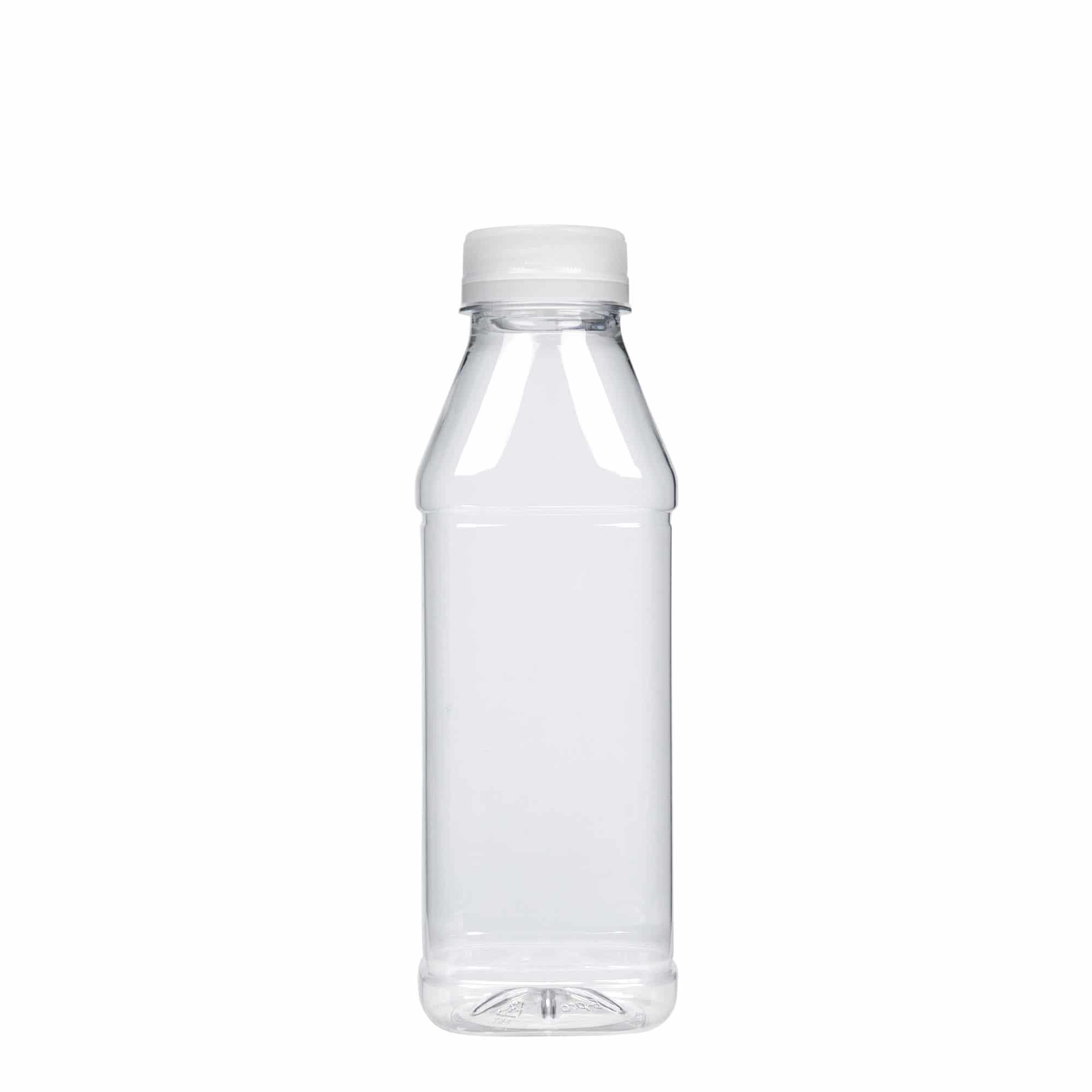 500 ml-es PET-palack 'Milk and Juice Carré', négyzet alakú, műanyag, szájnyílás: 38 mm