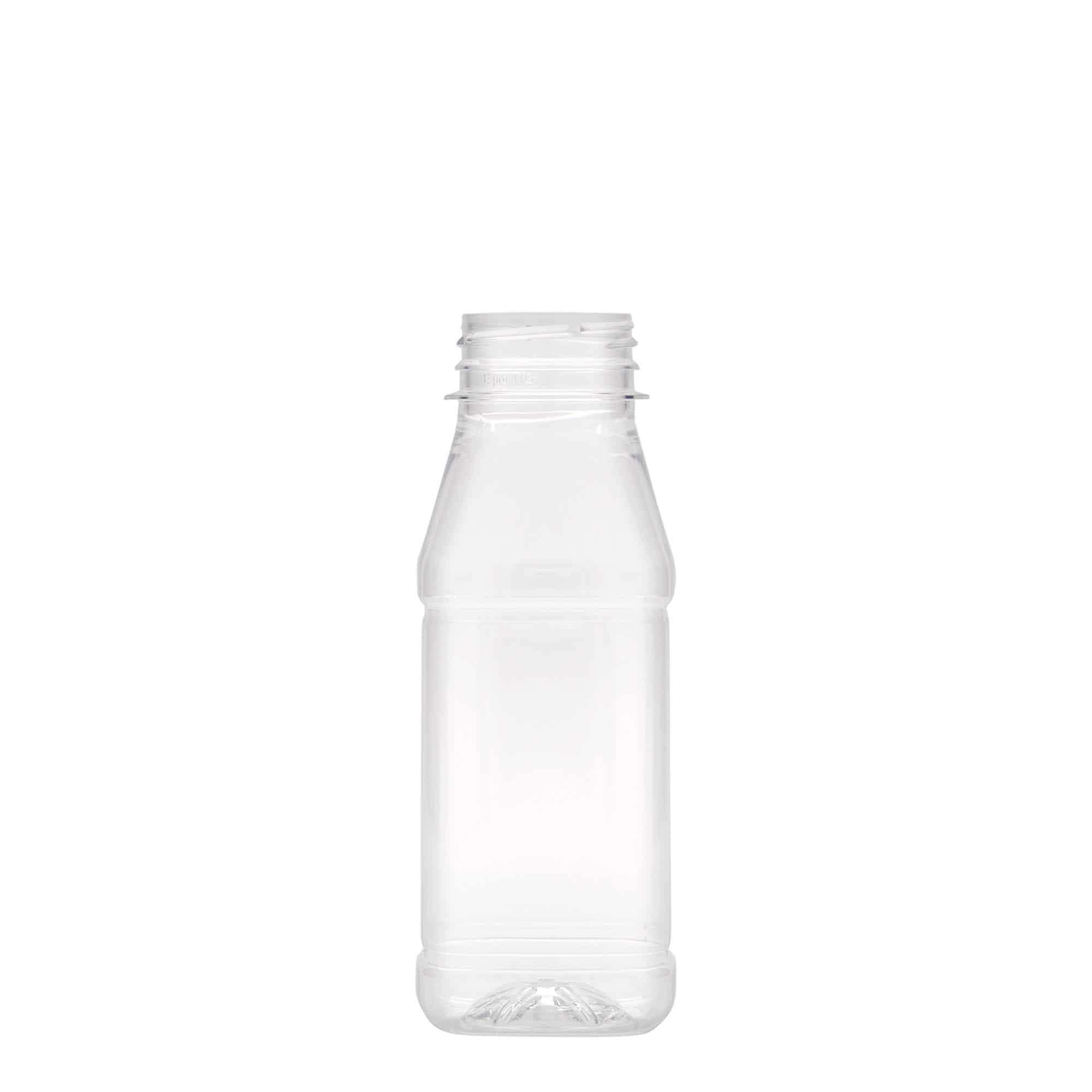 250 ml-es PET-palack 'Milk and Juice Carré', négyzet alakú, műanyag, szájnyílás: 38 mm