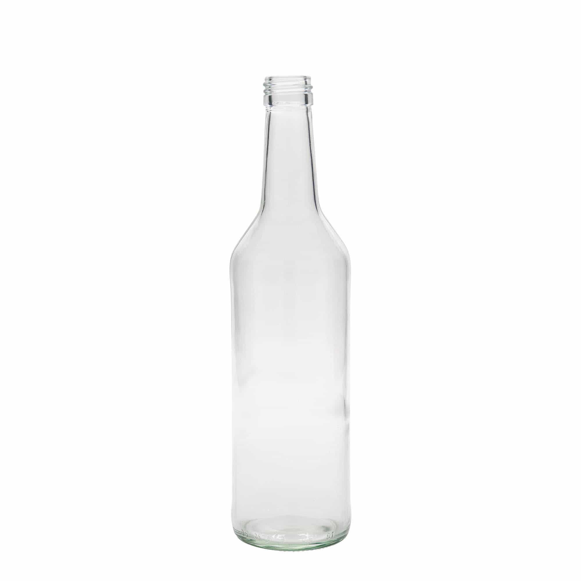 500 ml-es üvegpalack egyenes nyakú, szájnyílás: PP 28