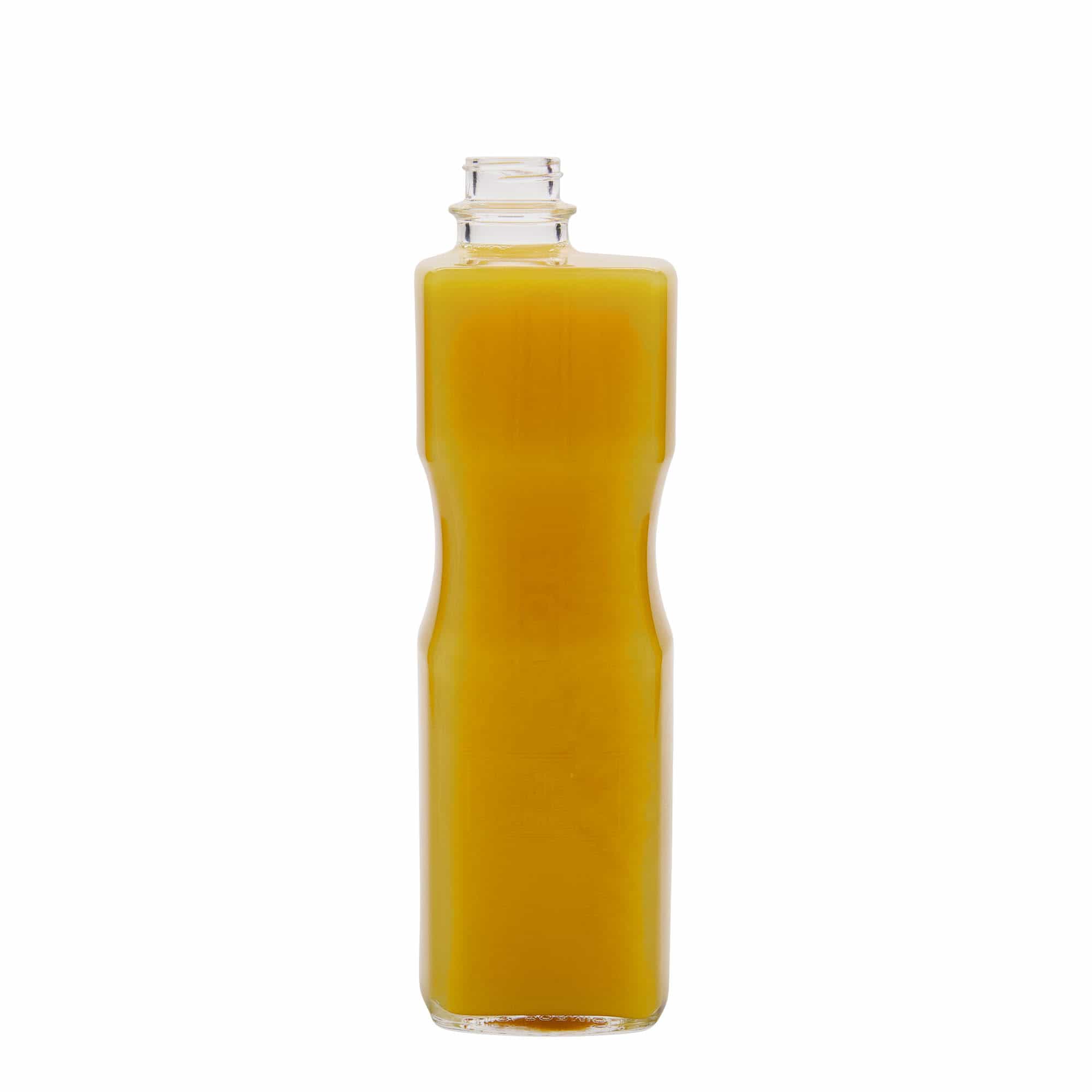 1000 ml-es üvegpalack 'Optima Juice', négyszögletű, szájnyílás: csavaros kupak