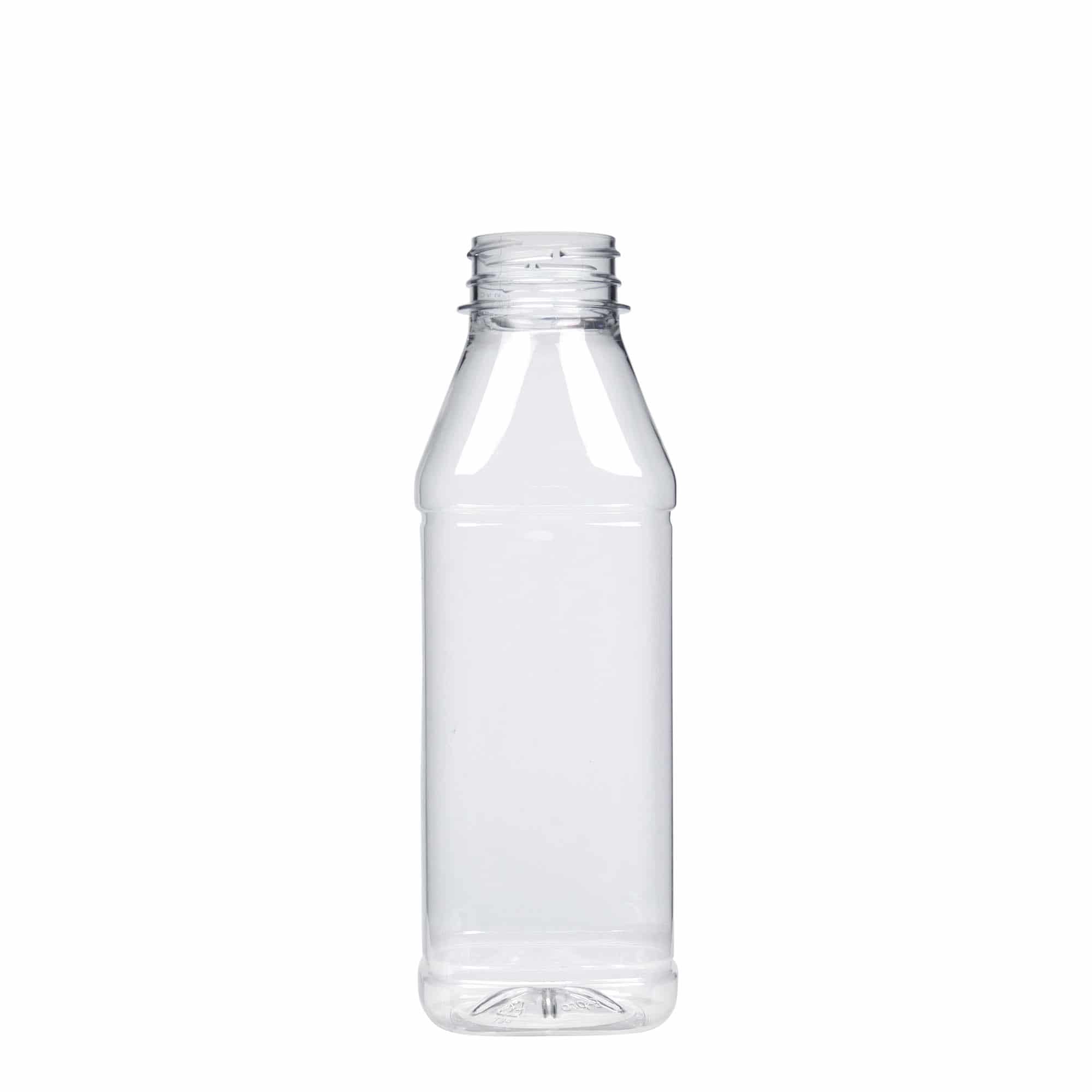 500 ml-es PET-palack 'Milk and Juice Carré', négyzet alakú, műanyag, szájnyílás: 38 mm