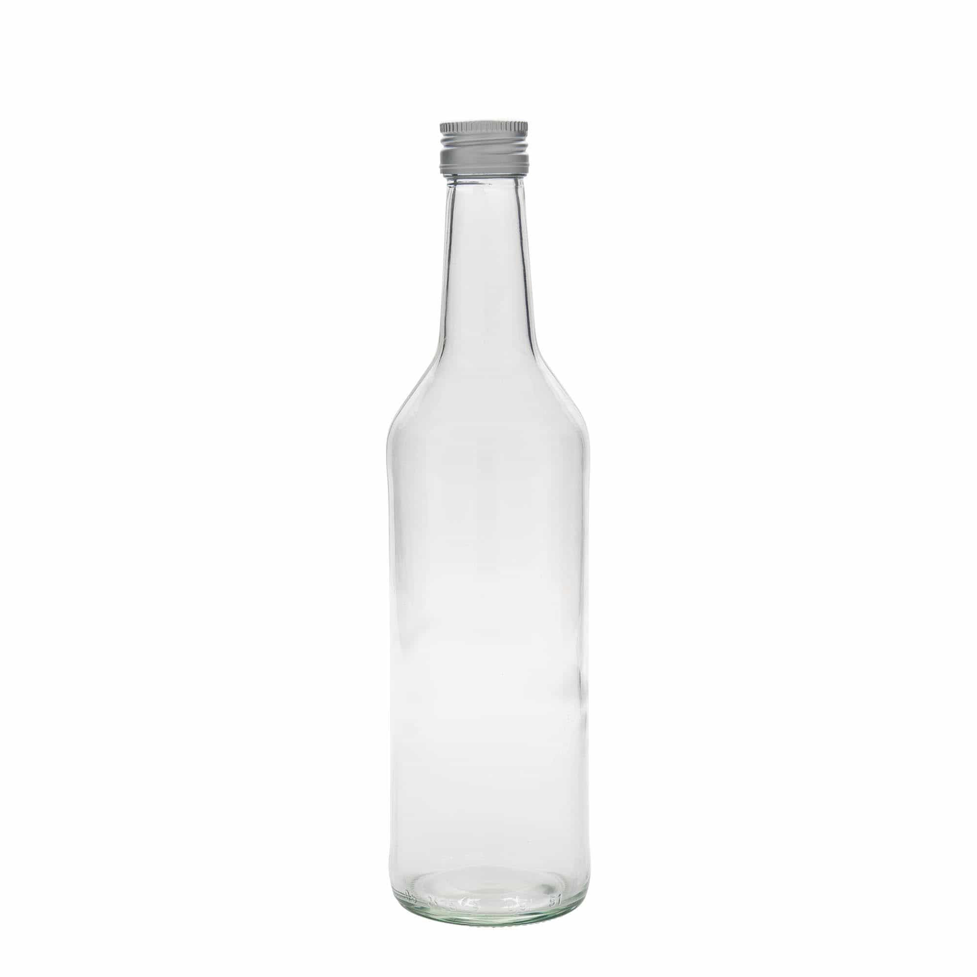 500 ml-es üvegpalack egyenes nyakú, szájnyílás: PP 28